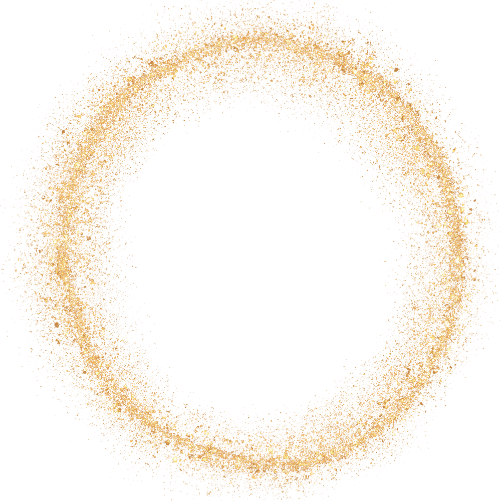 Circle Gold Glitter Cutout